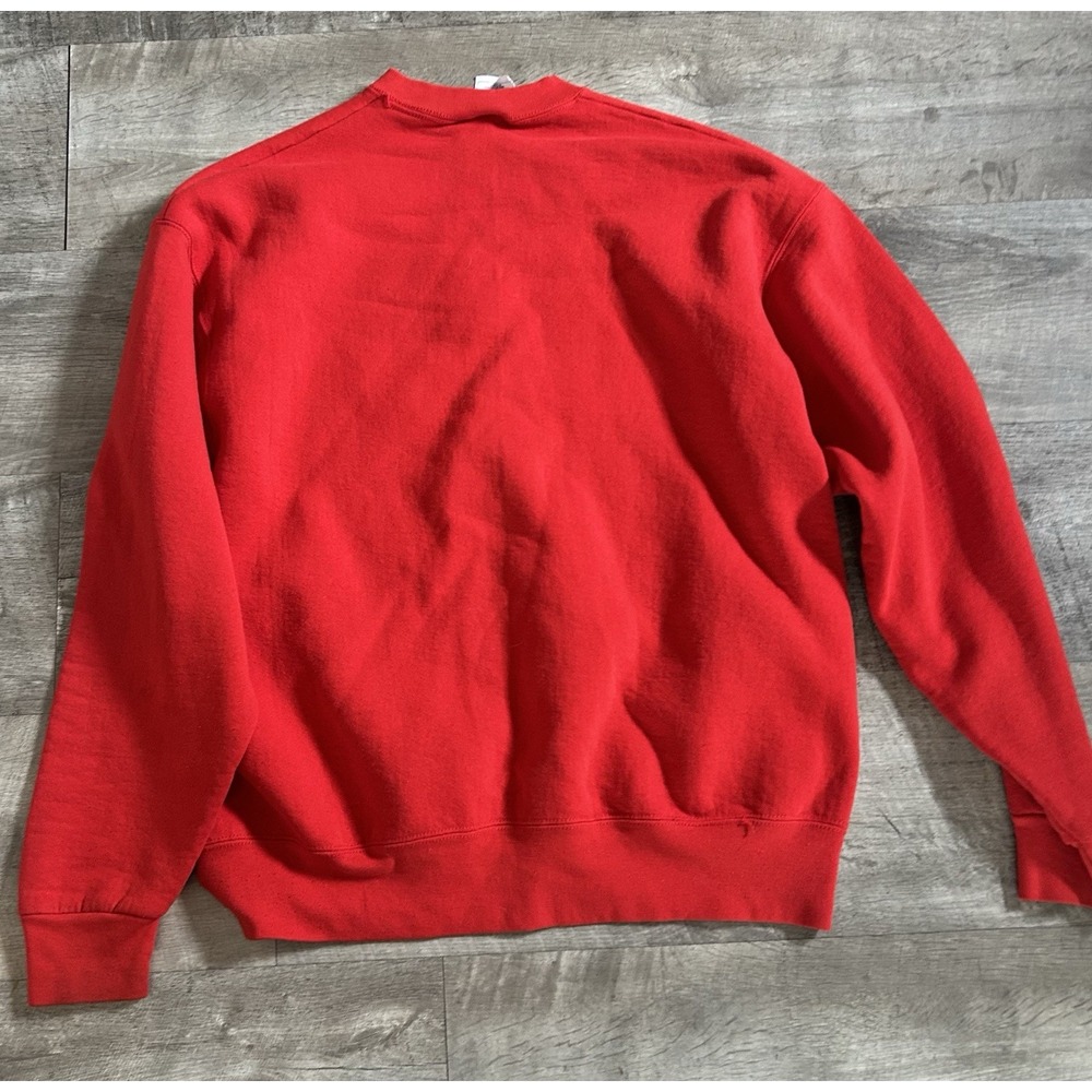 Vintage 90s Red Chicago Blackhawks Embroidered Sweatshirt‎ XL Pullover Red - Picture 4 of 4